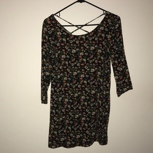 Cross back floral dress